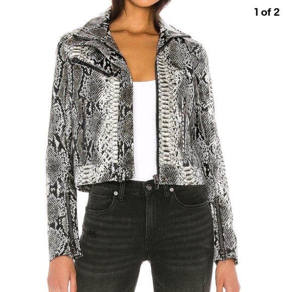 Blank NYC Jackets & Blazers - Blank NYC Black and Gray Faux Snakeskin Jacket Size XS
